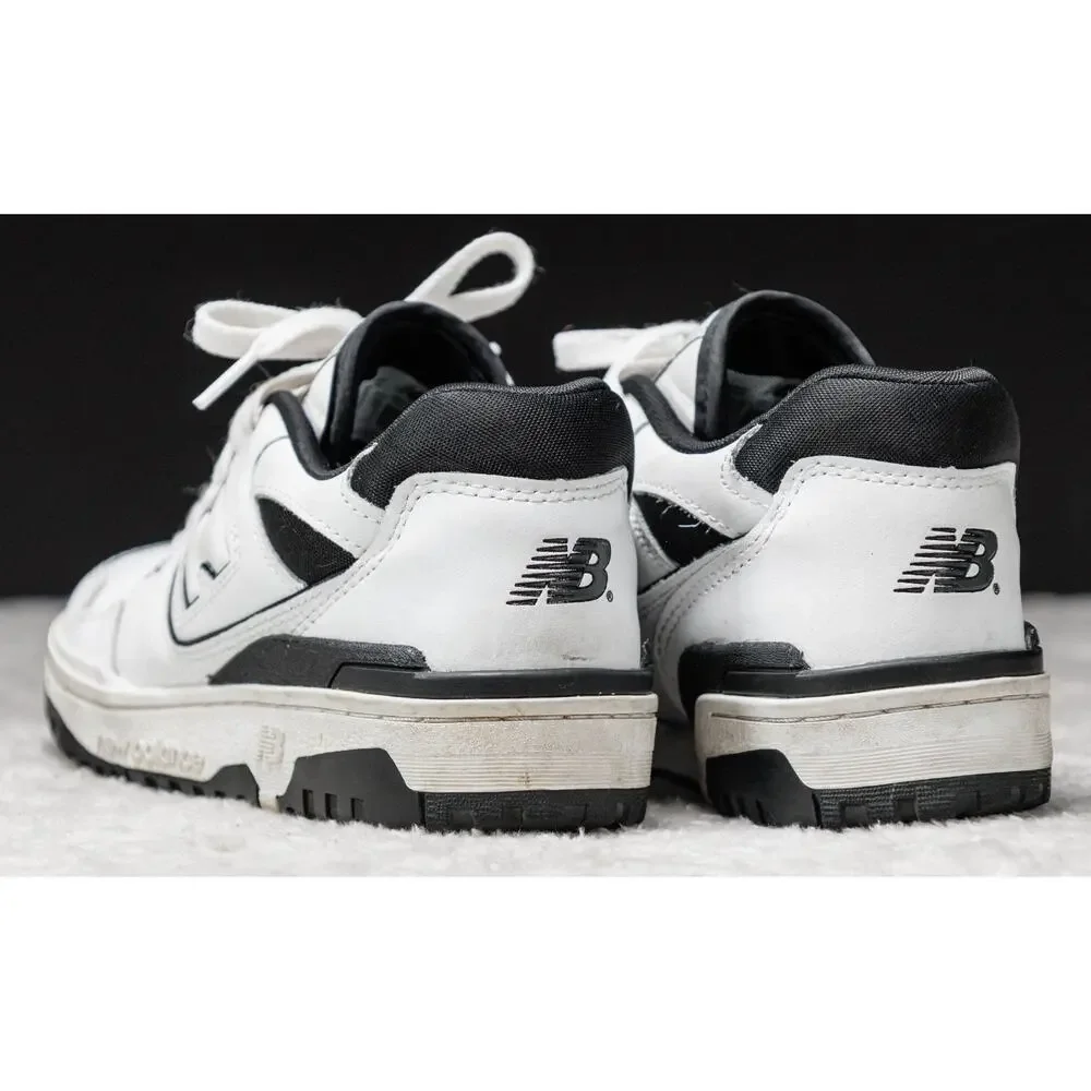 New Balance 550 White Black Leather Oreo Retro Sneakers Mens Size 8 Womens 9.5